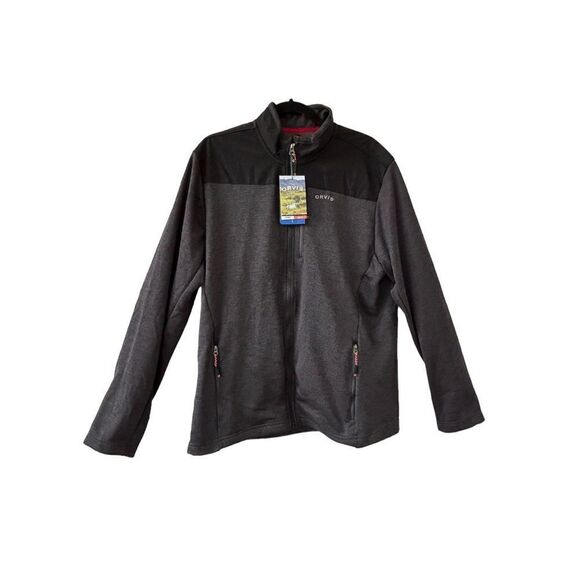 Orvis Mock Neck Bonded Mesh Full Zip Jacket Phantom Black Men’s Size Large